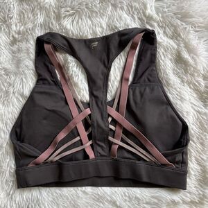 Fabletics Sports Bra Gray Pink Strappy Womens‎ Size Medium
